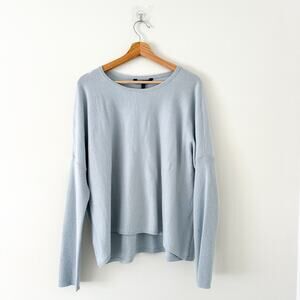 BCBGMAXAZRIA Merino Wool Blend Crew Neck Pullover Sweater Blue M